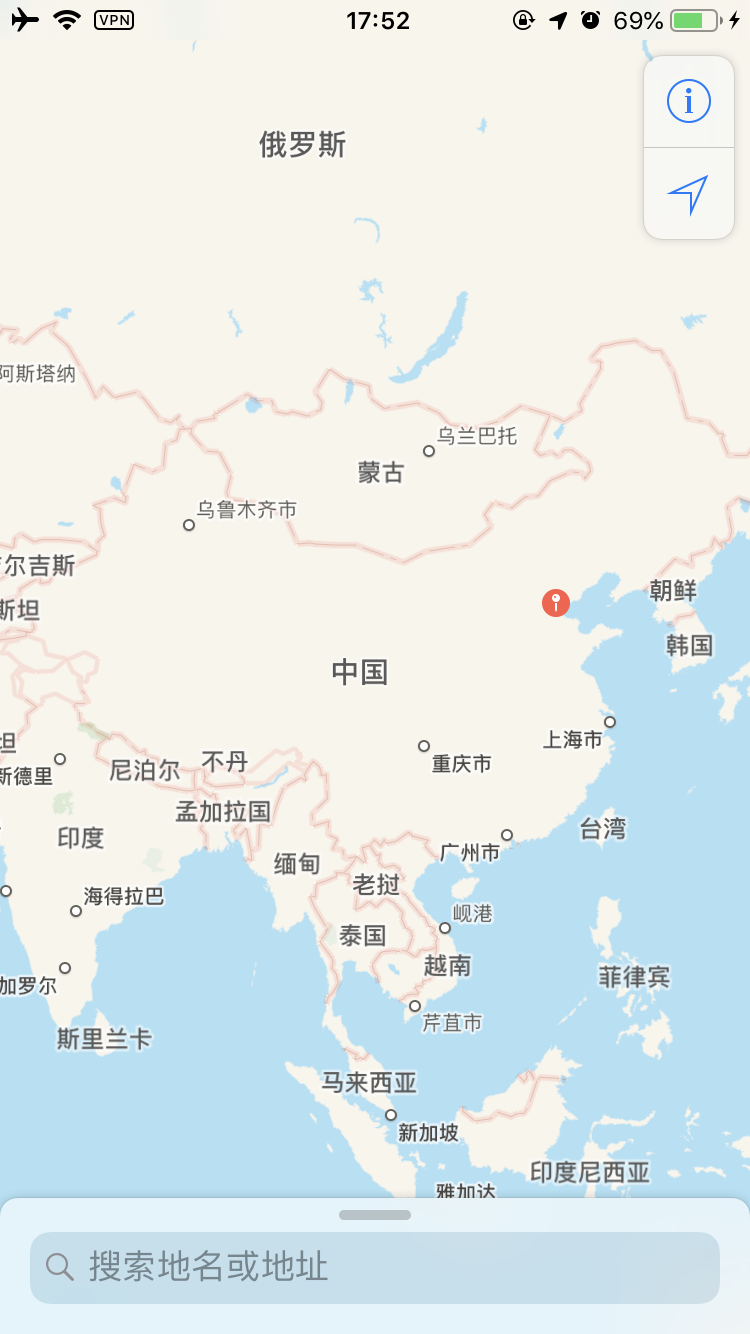 中国区域的地图显示