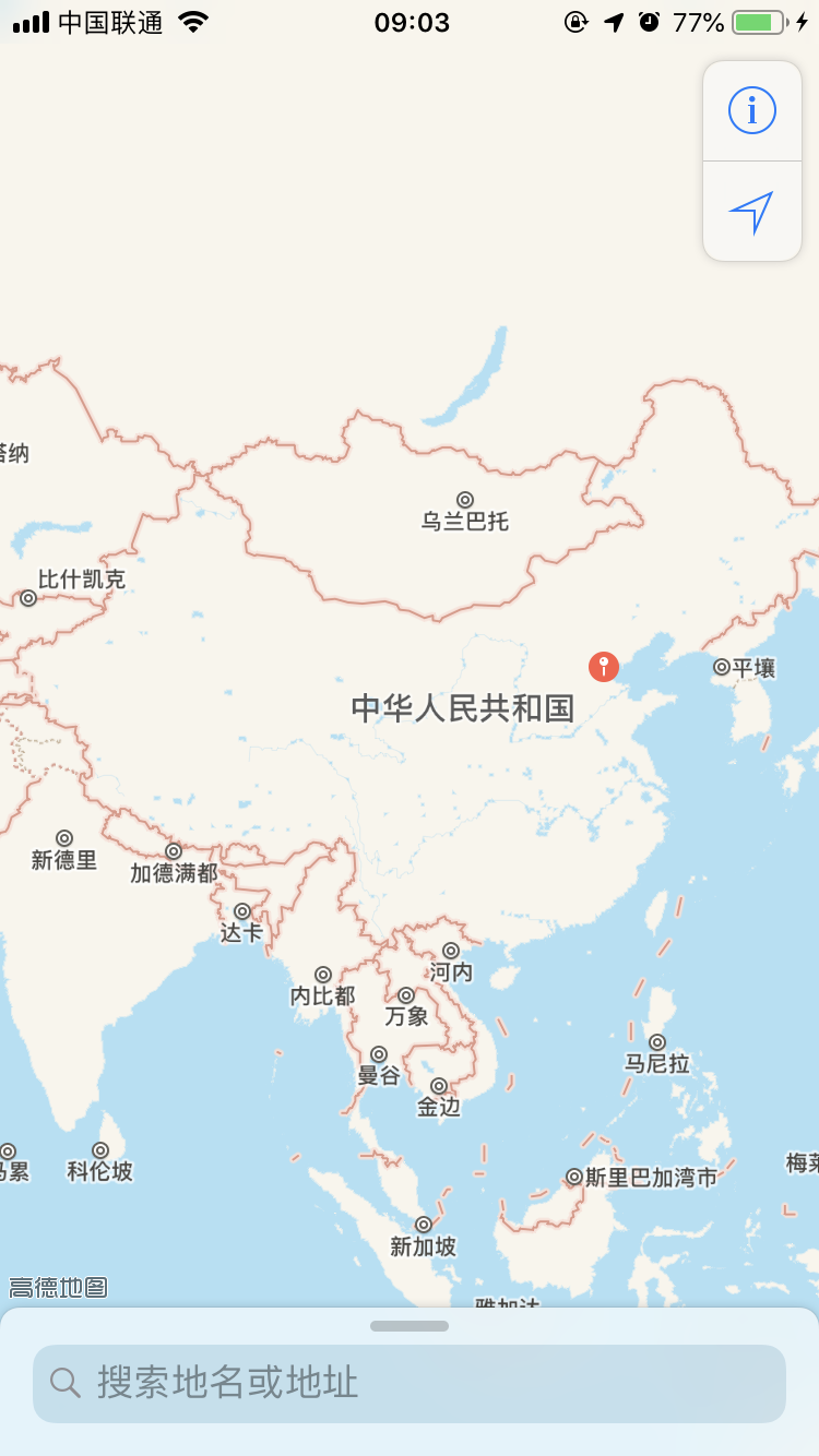 中国区域的地图显示